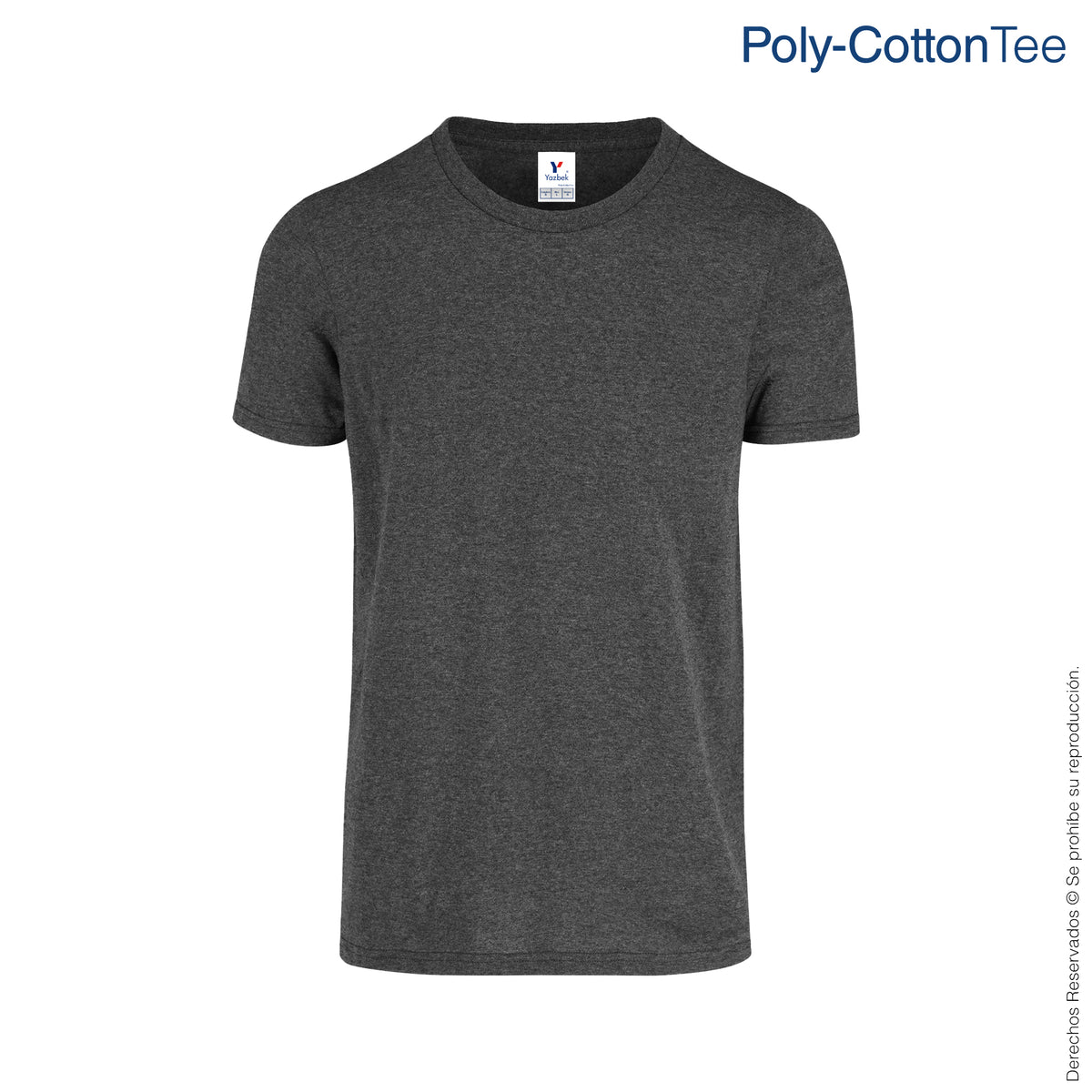 Men’s Crew Neck Short Sleeve T-Shirt · 50% Cotton 50% Polyester · Heather  Black