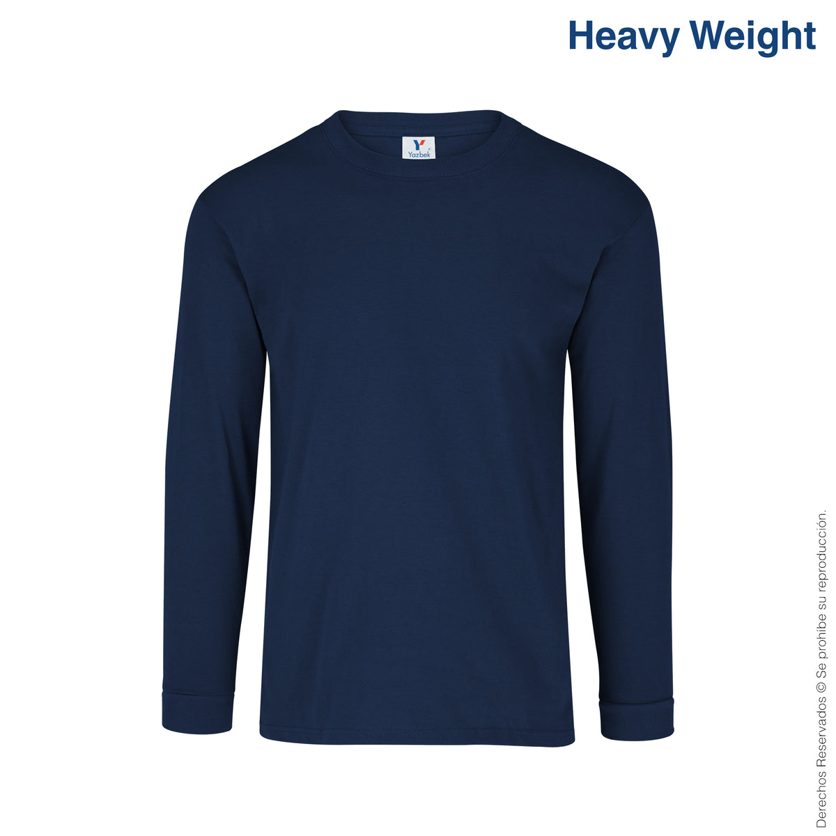 Navy Playeras Yazbek Manga Larga Colores Yazbek Playera Manga