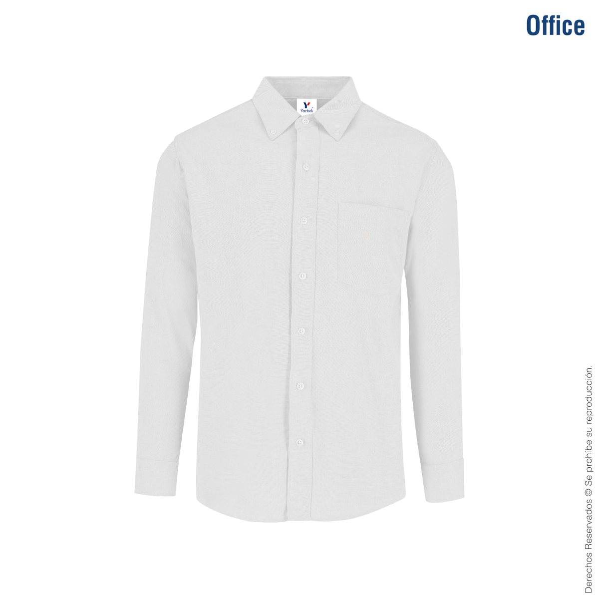 Men’s Long Sleeve Oxford Shirt · 75% Cotton 25% Polyester · White