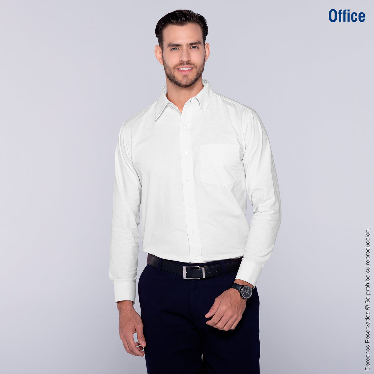 Hombre Camisas Blancas Caballero Camisa Oxford Manga Larga Para