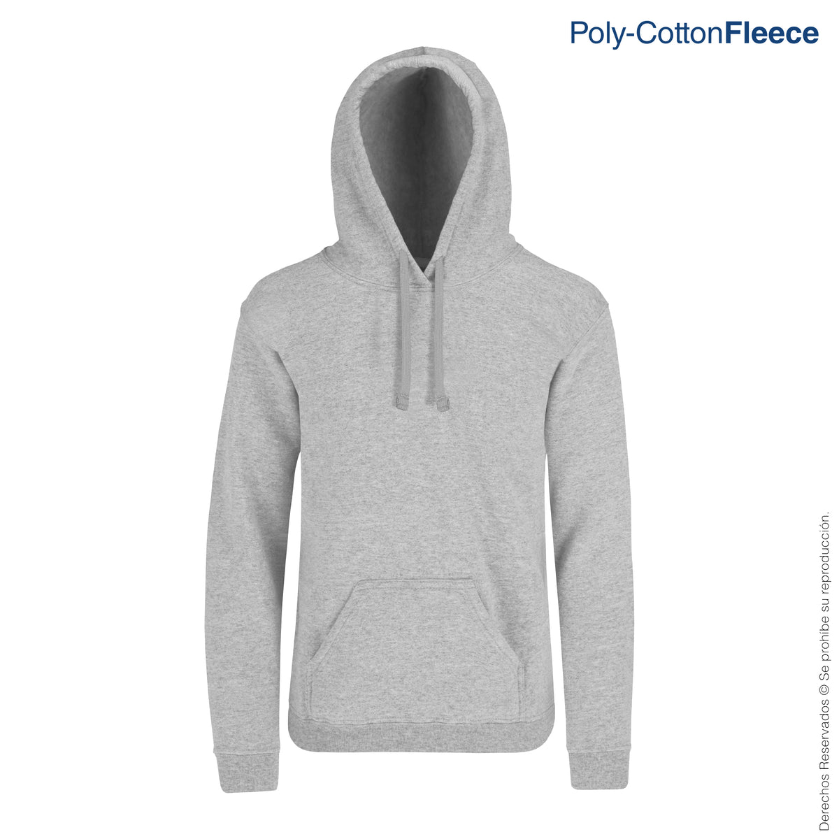 Adult’s Unisex Hooded Sweatshirt with Kangaroo Pocket · 50% Cotton 50%  Polyester · Heather Grey