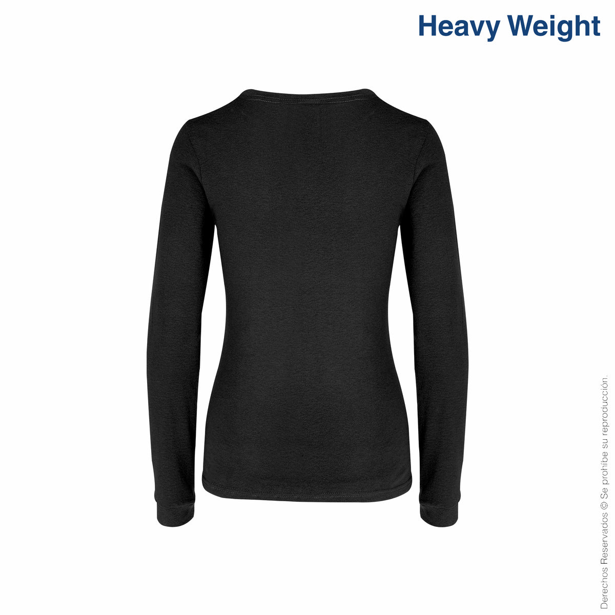 Playera Cuello Redondo Manga Larga con Silueta para Dama · 100% Algodón ·  Color Negro