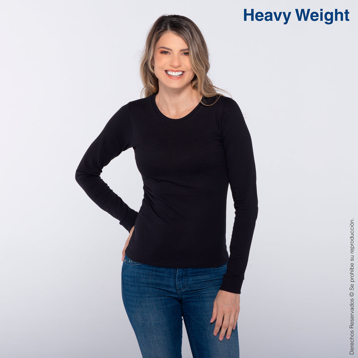 Heavy Weight Playera Yazbek Negra Dama Crew Neck Playera Negra