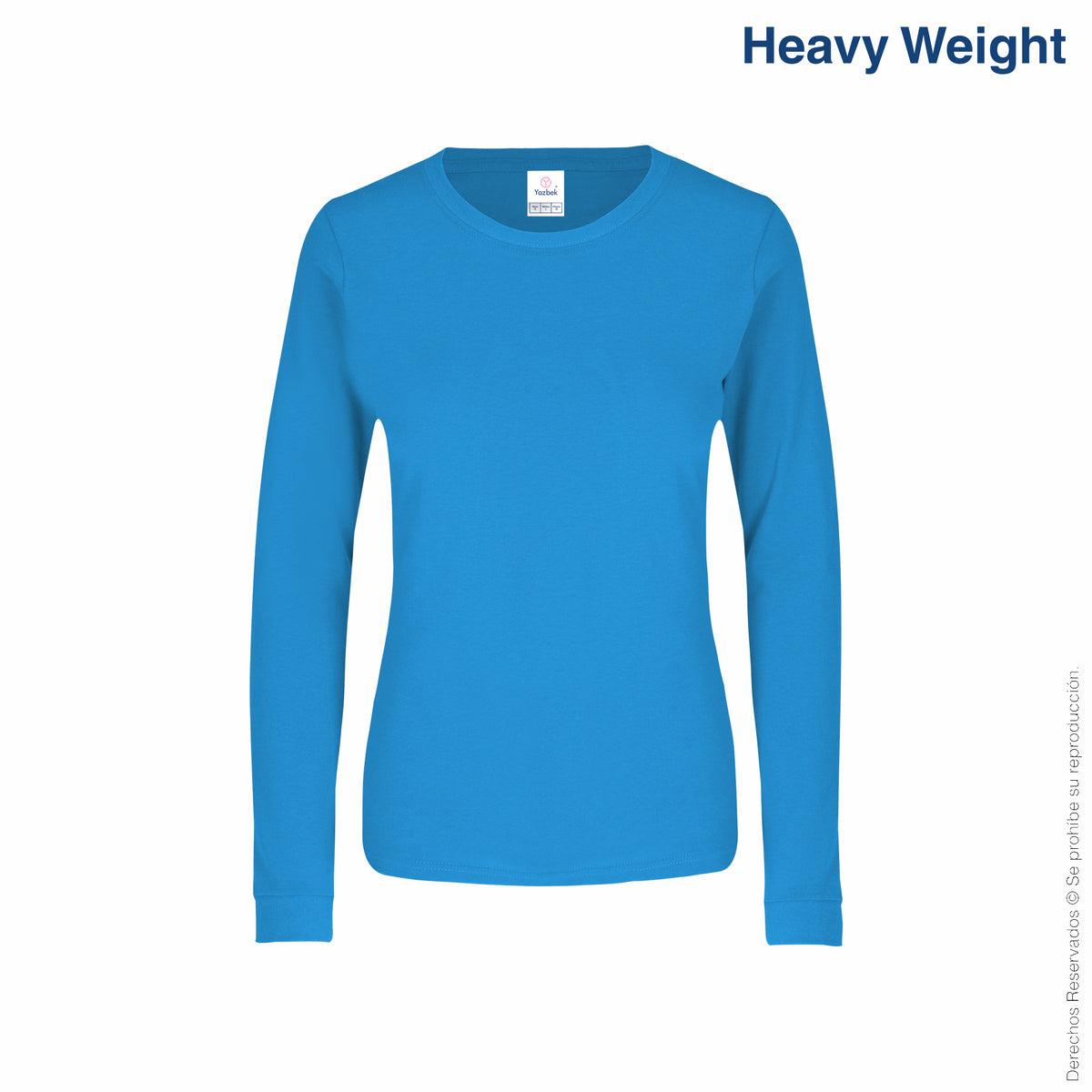 Camiseta Playera Manga Larga Azul Cielo Playera Cuello Redondo