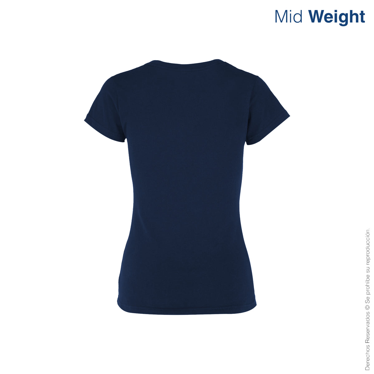 Playera Cuello V Manga Corta con Silueta para Dama · 100% Algodón · Color  Marino