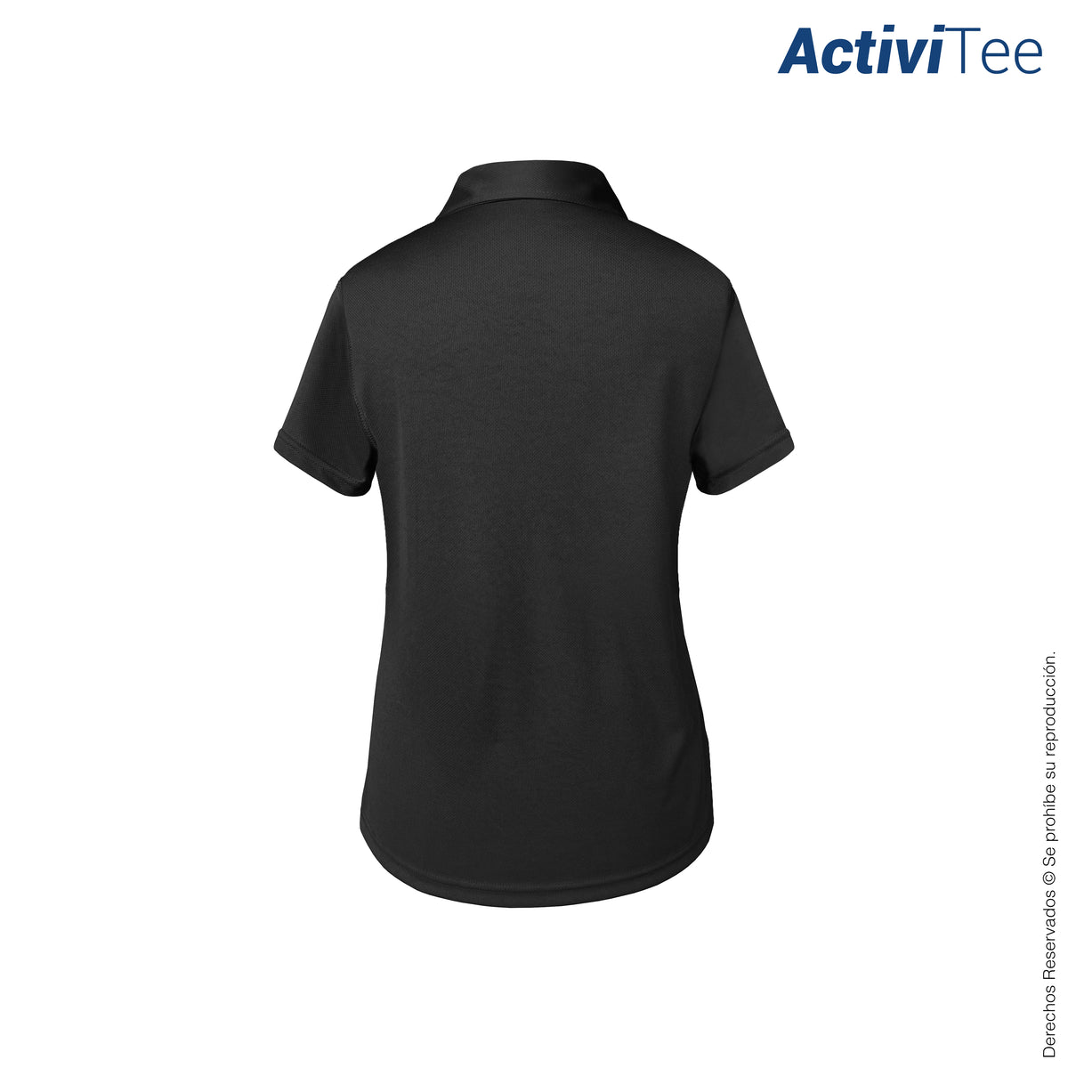 Playera Tipo Polo Manga Corta con Silueta para Dama · 100% Poliéster · Color Negro