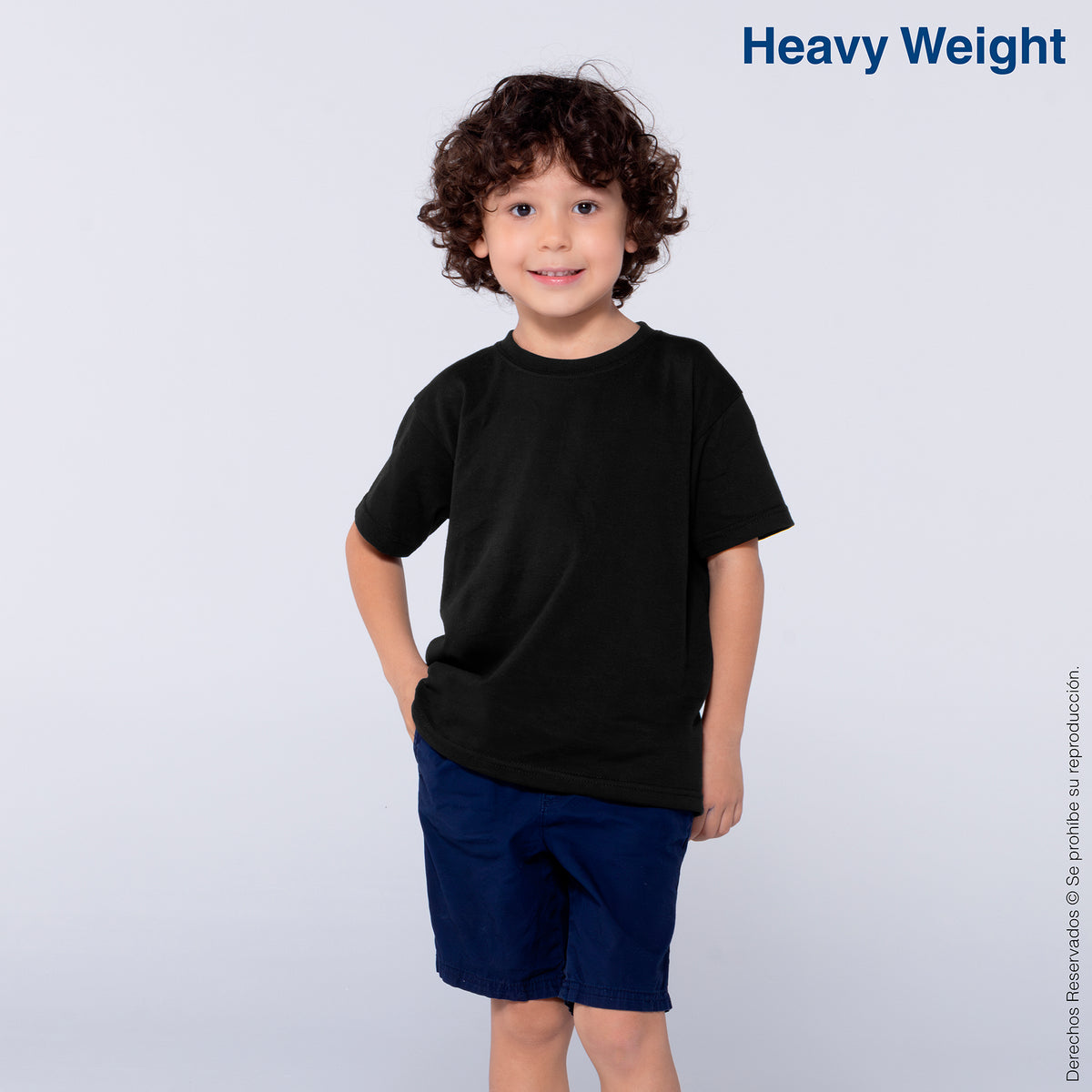 Playera Peso Completo Cuello Redondo Manga Corta Unisex para Niño · 100%  Algodón · Color Negro