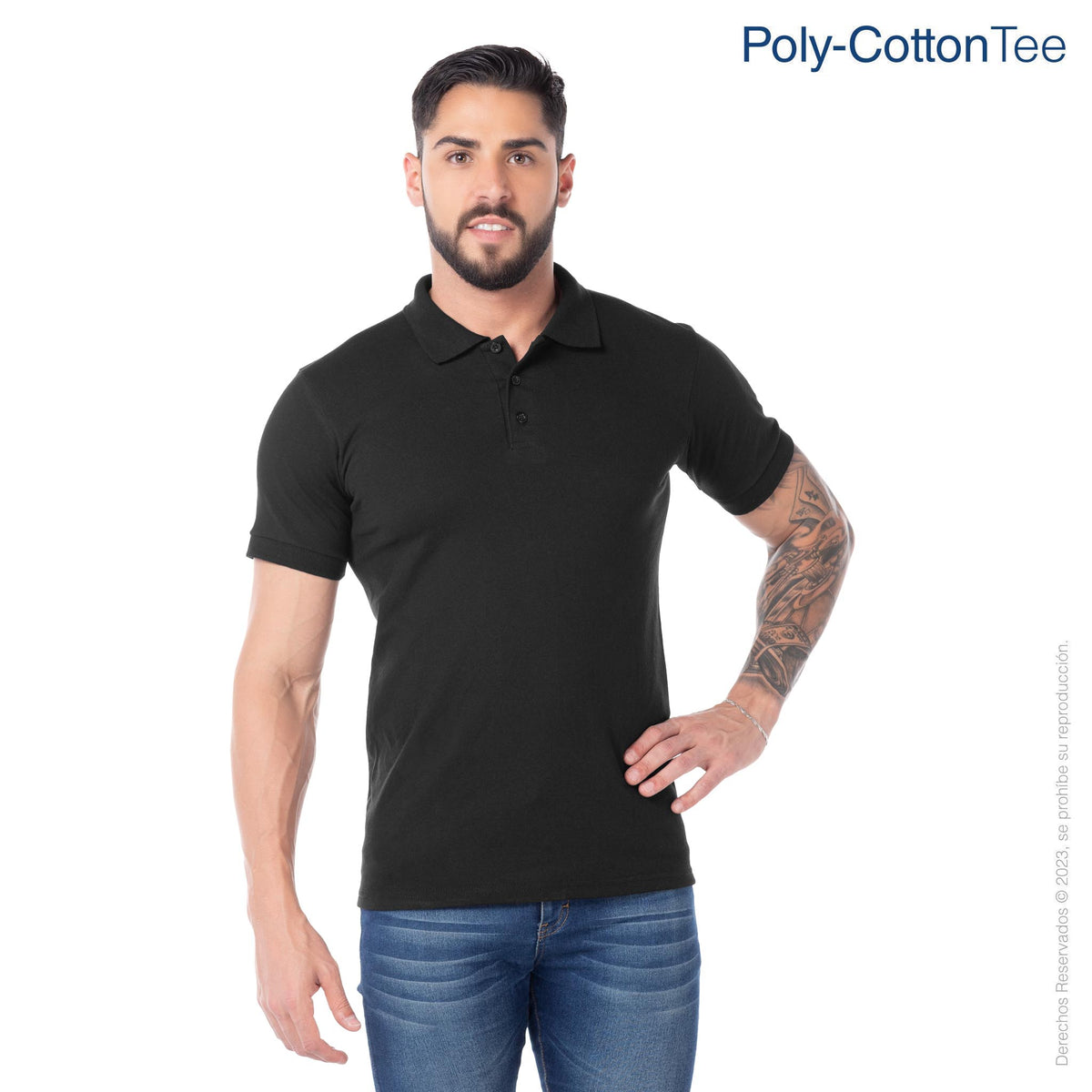 Men\'s Sport Sleeve Short Polyester 50% – · Shirt Cotton 50% · Black Yazbek®