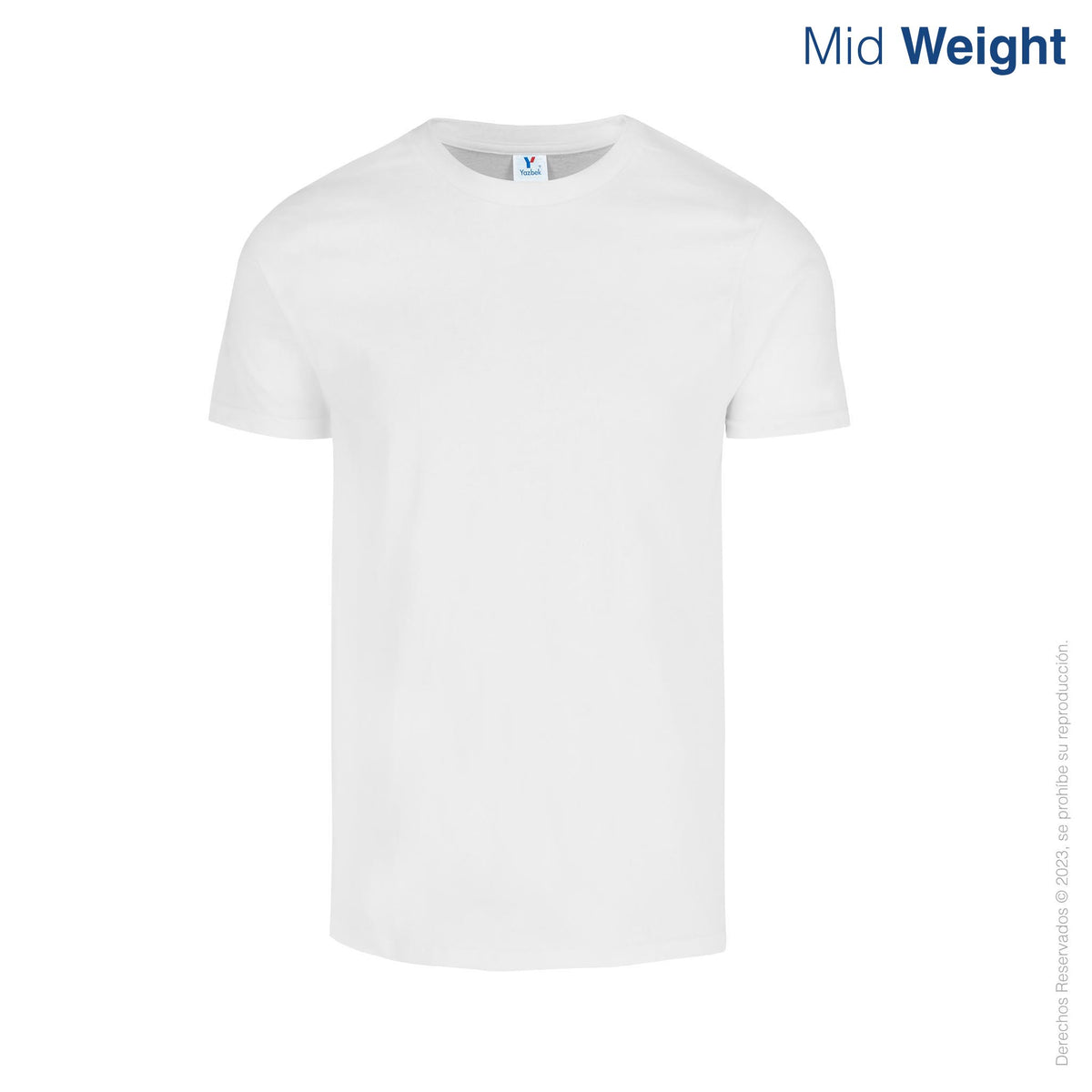 Men’s Crew Neck Short Sleeve T-Shirt · 100% Cotton · White – Yazbek®