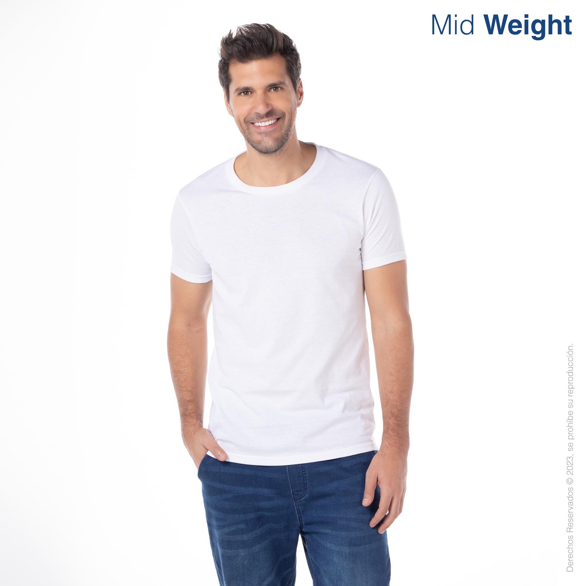 Men's Crew Neck Short Sleeve T-Shirt · 100% Cotton · White – Yazbek®