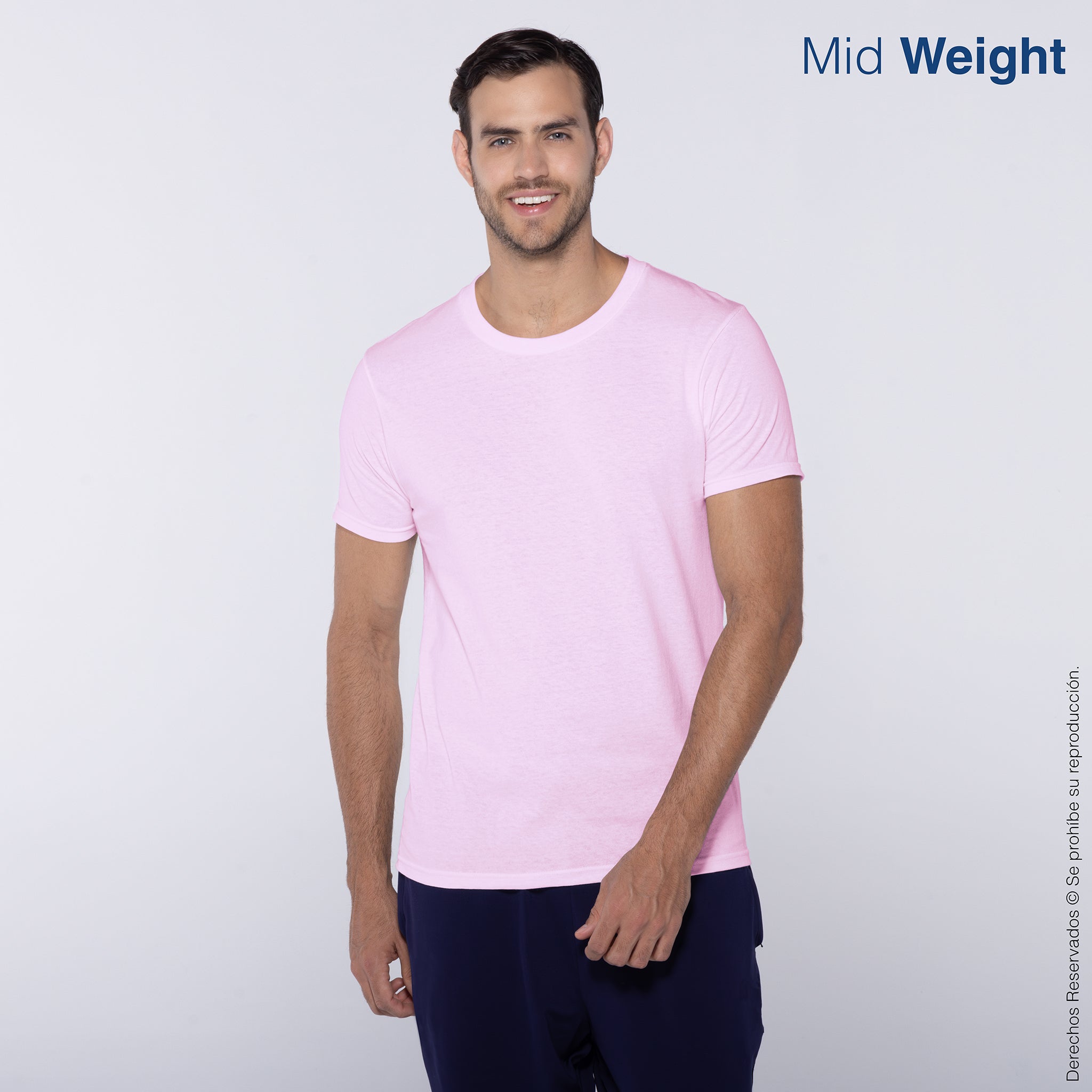 Men's Crew Neck Short Sleeve T-Shirt · 100% Cotton · Navy