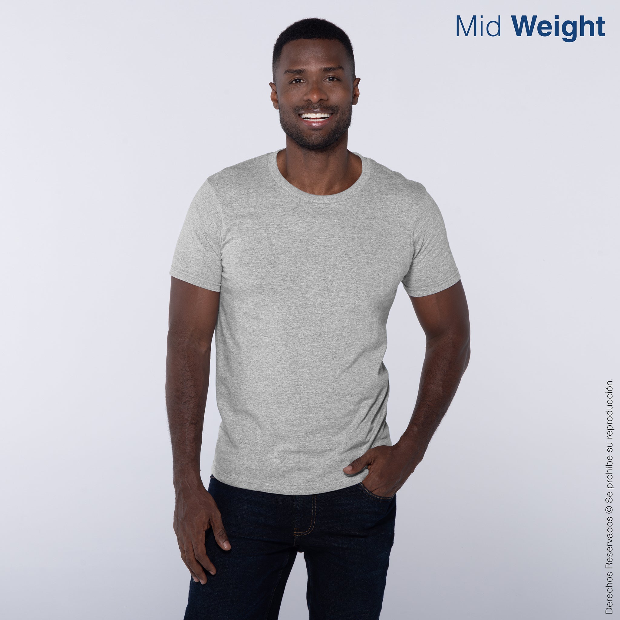 Playera Gris Cuello Redondo Optima Playera Gris Jaspe Playera