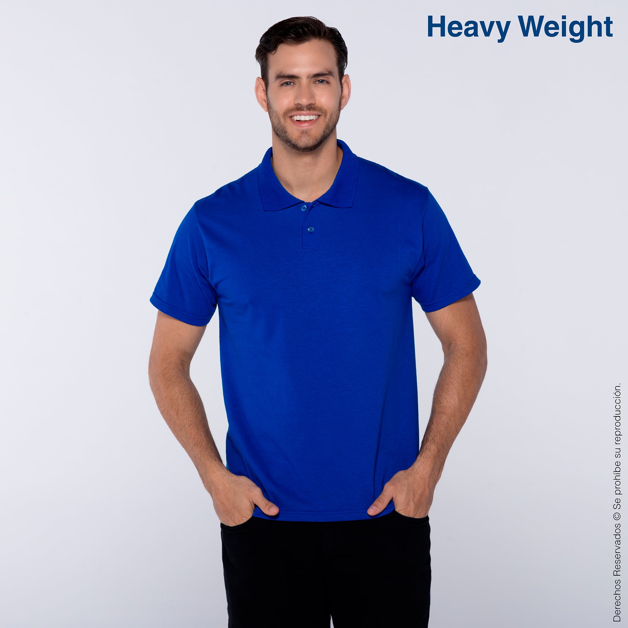 Playera Tipo Polo para Caballero · 100% Algodón · Color Royal