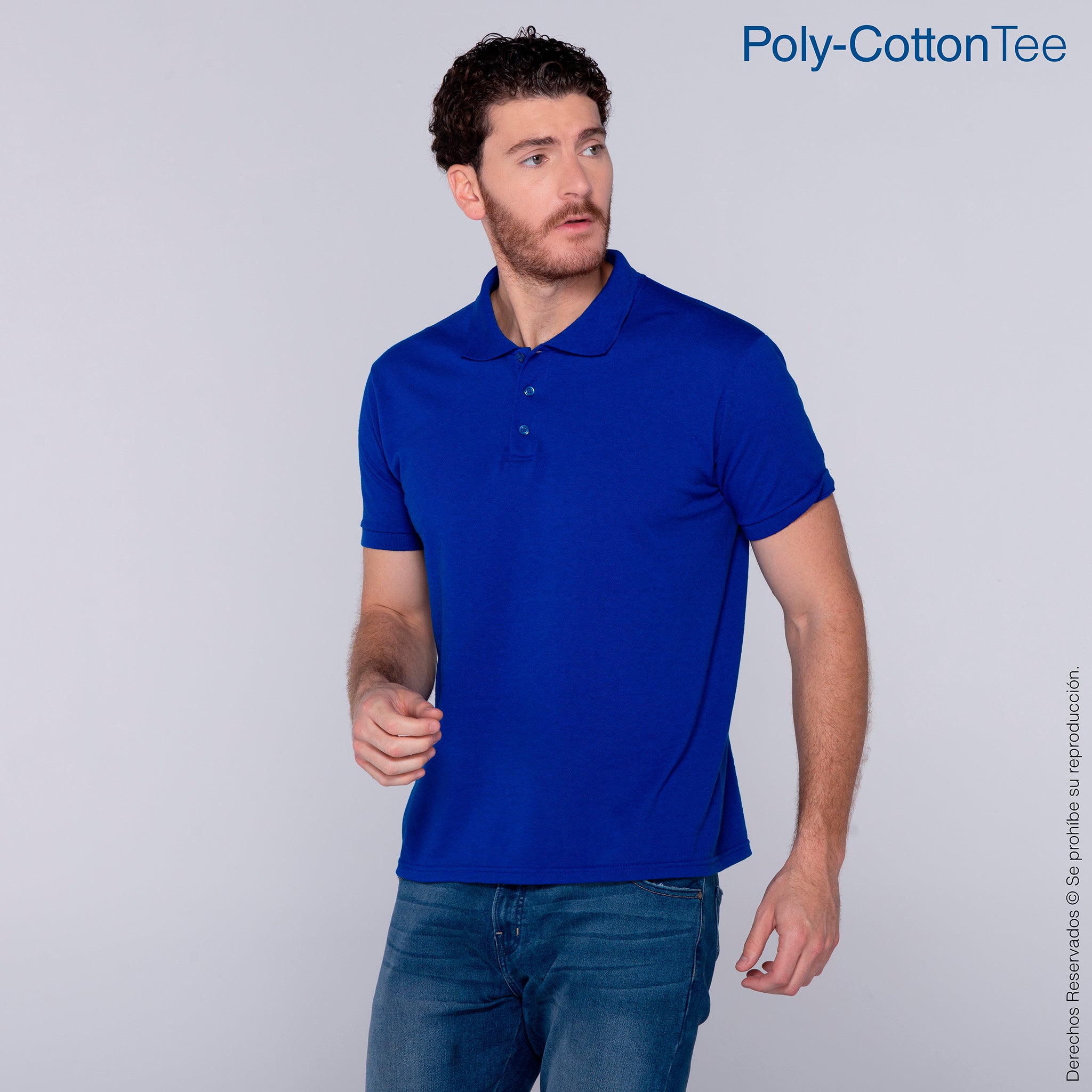 Men’s Sport Short Sleeve Shirt · 50% Cotton 50% Polyester · Royal