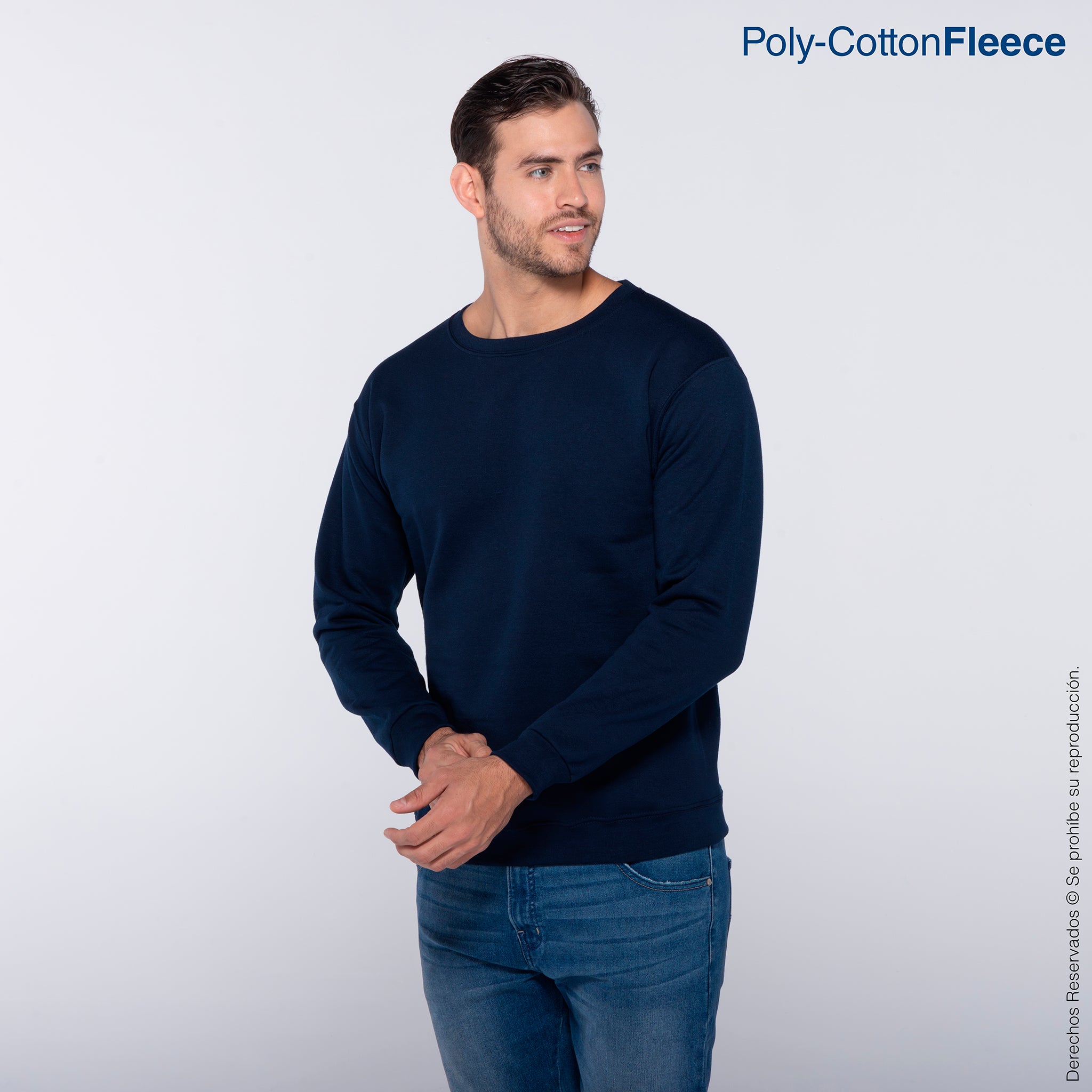 Suéter De Rayas Azul Marino | Cuello Redondo | Hombre | Talla L | 100% Acrílico