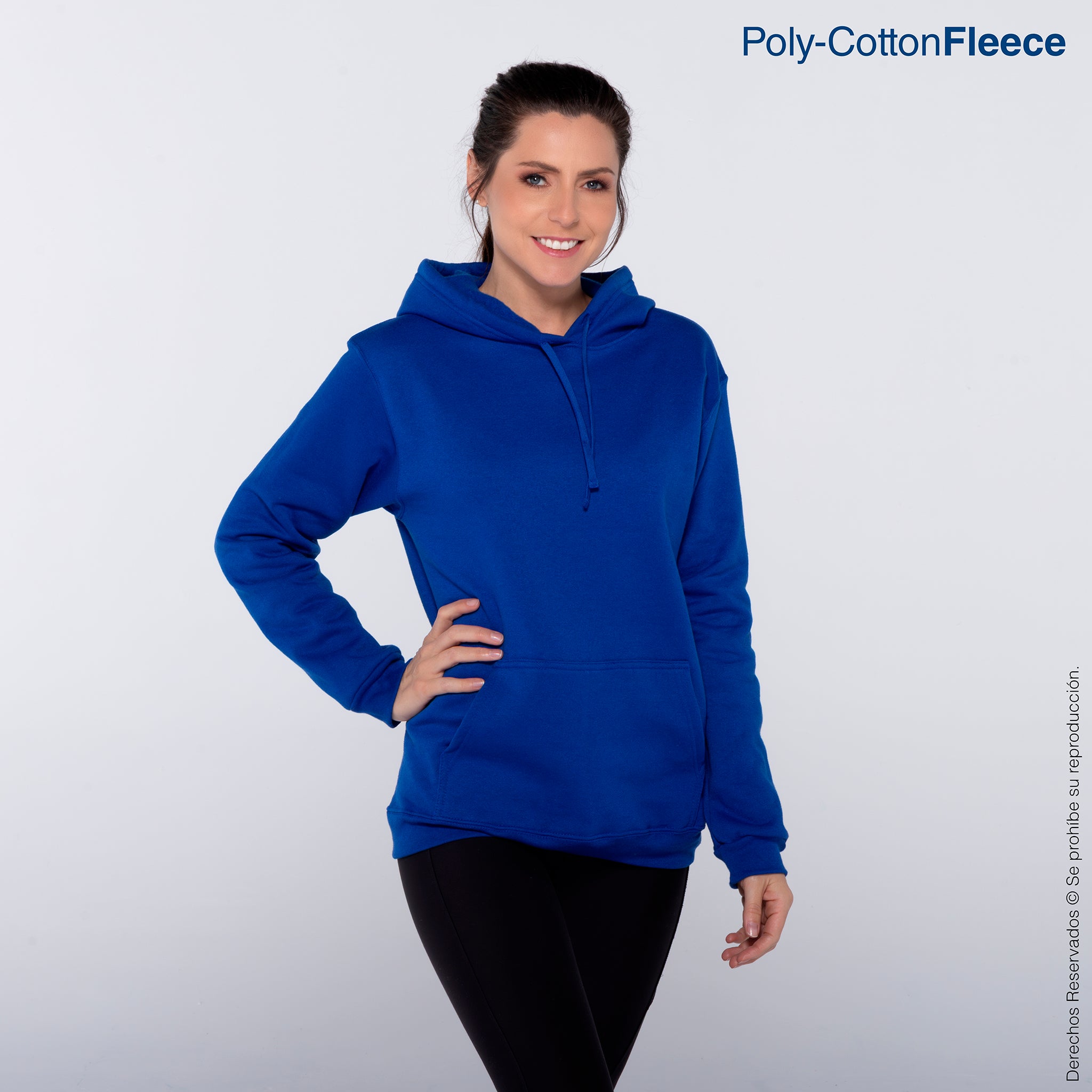 Sudadera con Capucha y Cangurera Unisex para Adulto · 50% Algodón 50%  Poliéster · Color Royal