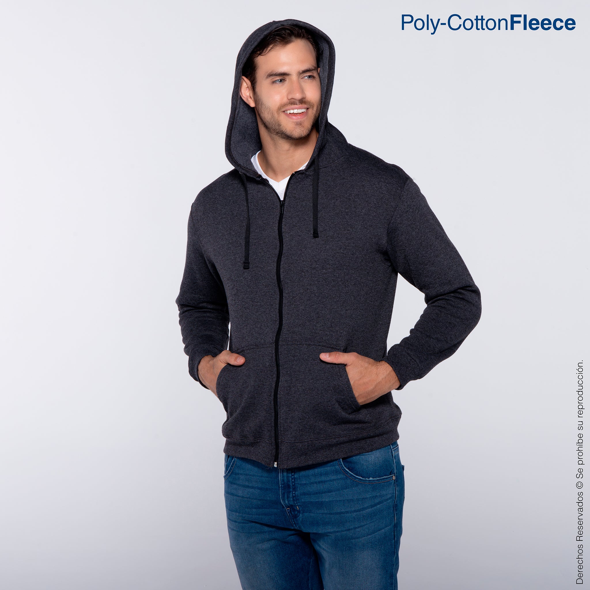 Sudadera Zipper Yazbek Negra Adult's Unisex Full Zip Hooded