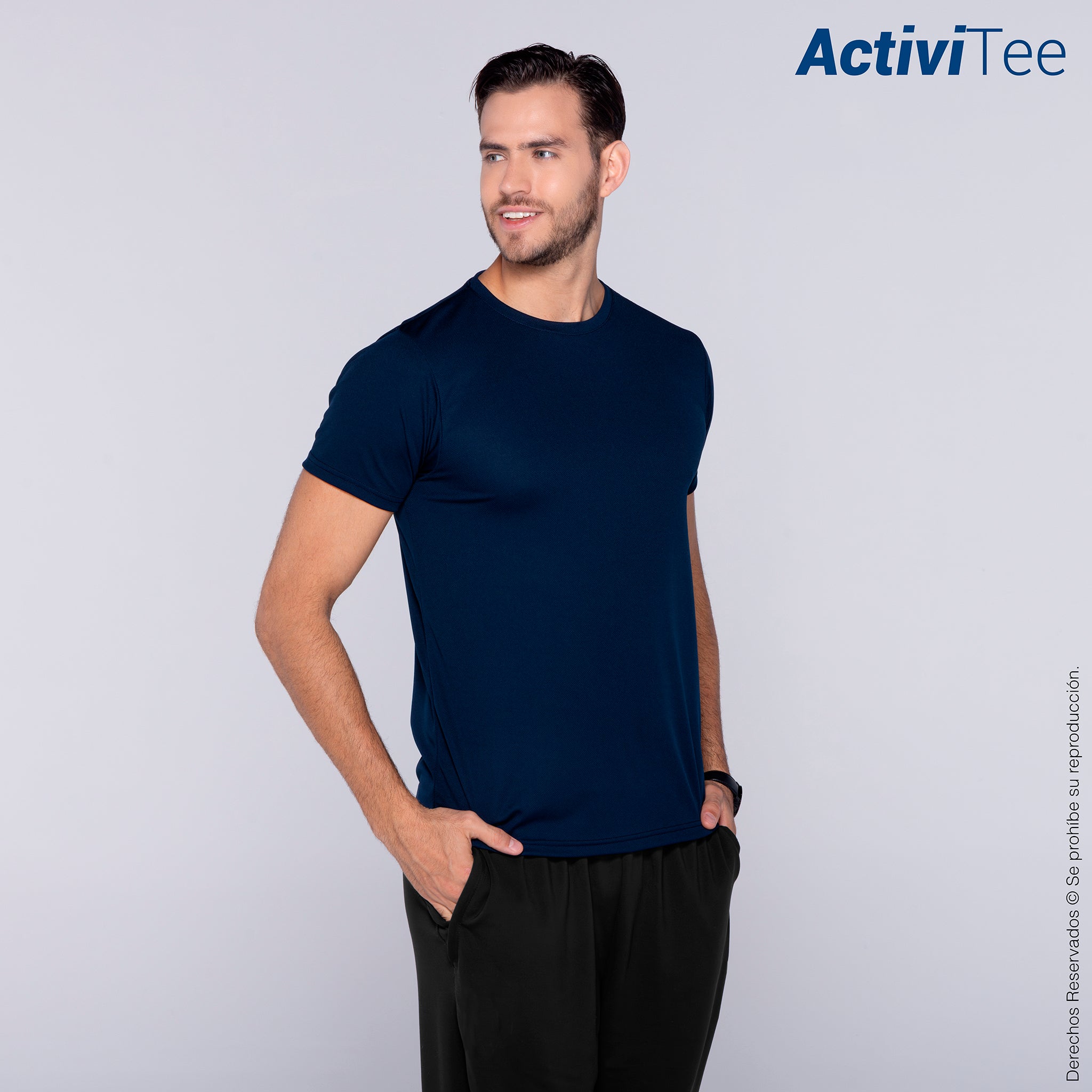 Crew Neck Playera Azul Marino Yazbek Playera Tipo Yazbek Playera Cuello  Redondo Caballero Marca Yazbek