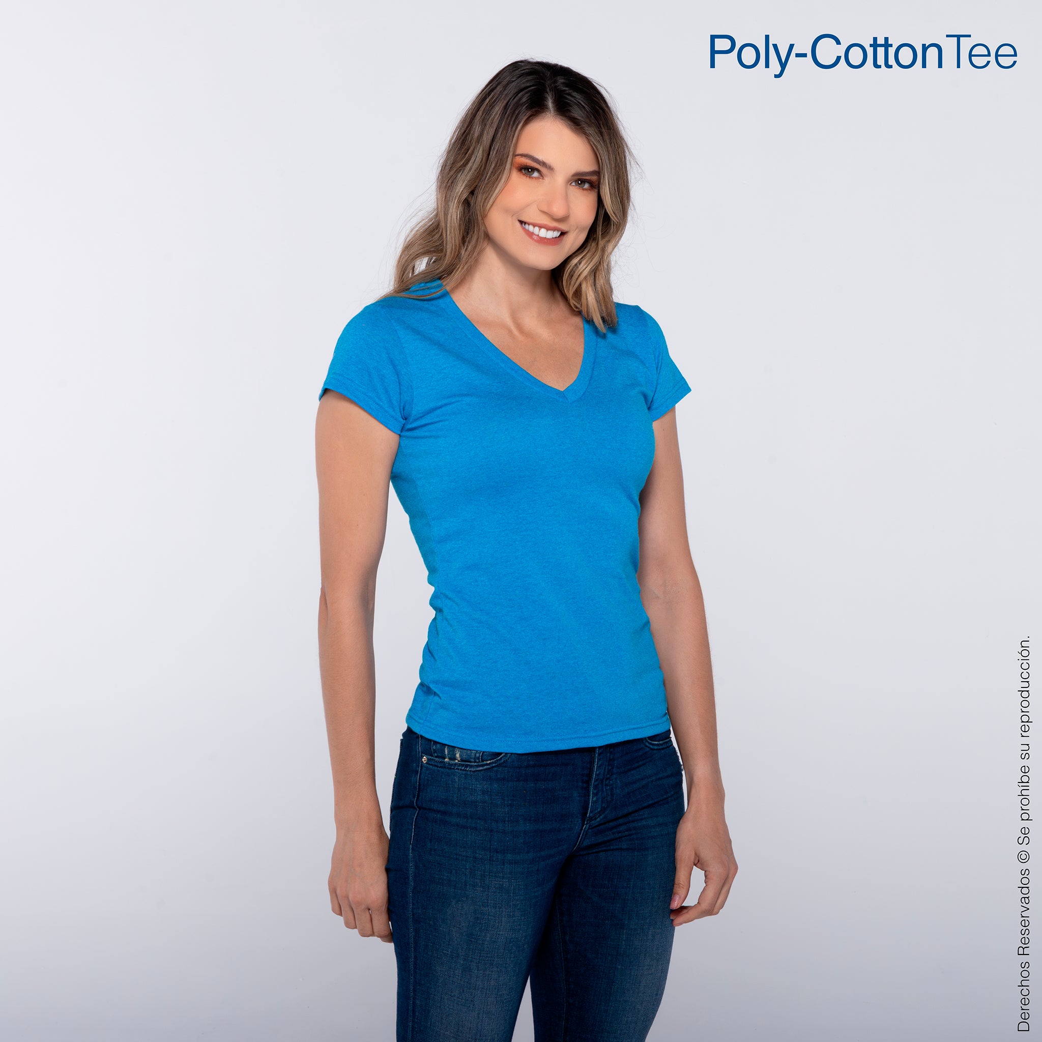 Cuello V Yazbek Playera Dama Women's V-Neck Short Sleeve