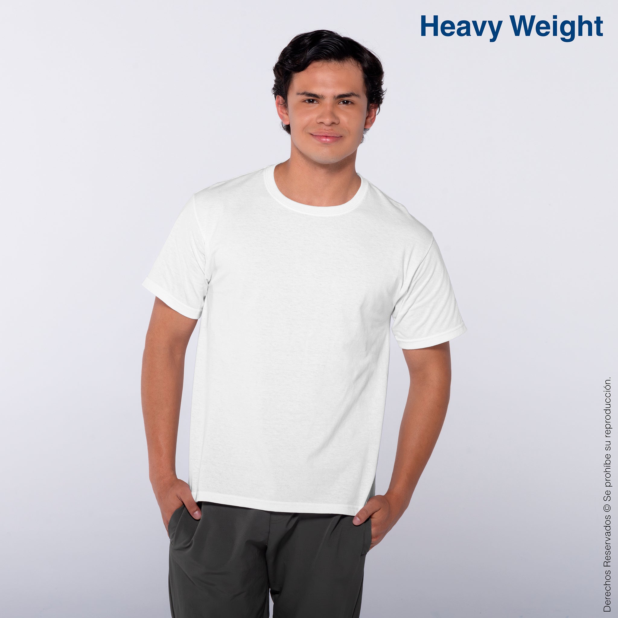 Playera Peso Completo Cuello Redondo Manga Corta Unisex para Joven · 100%  Algodón · Color Blanco