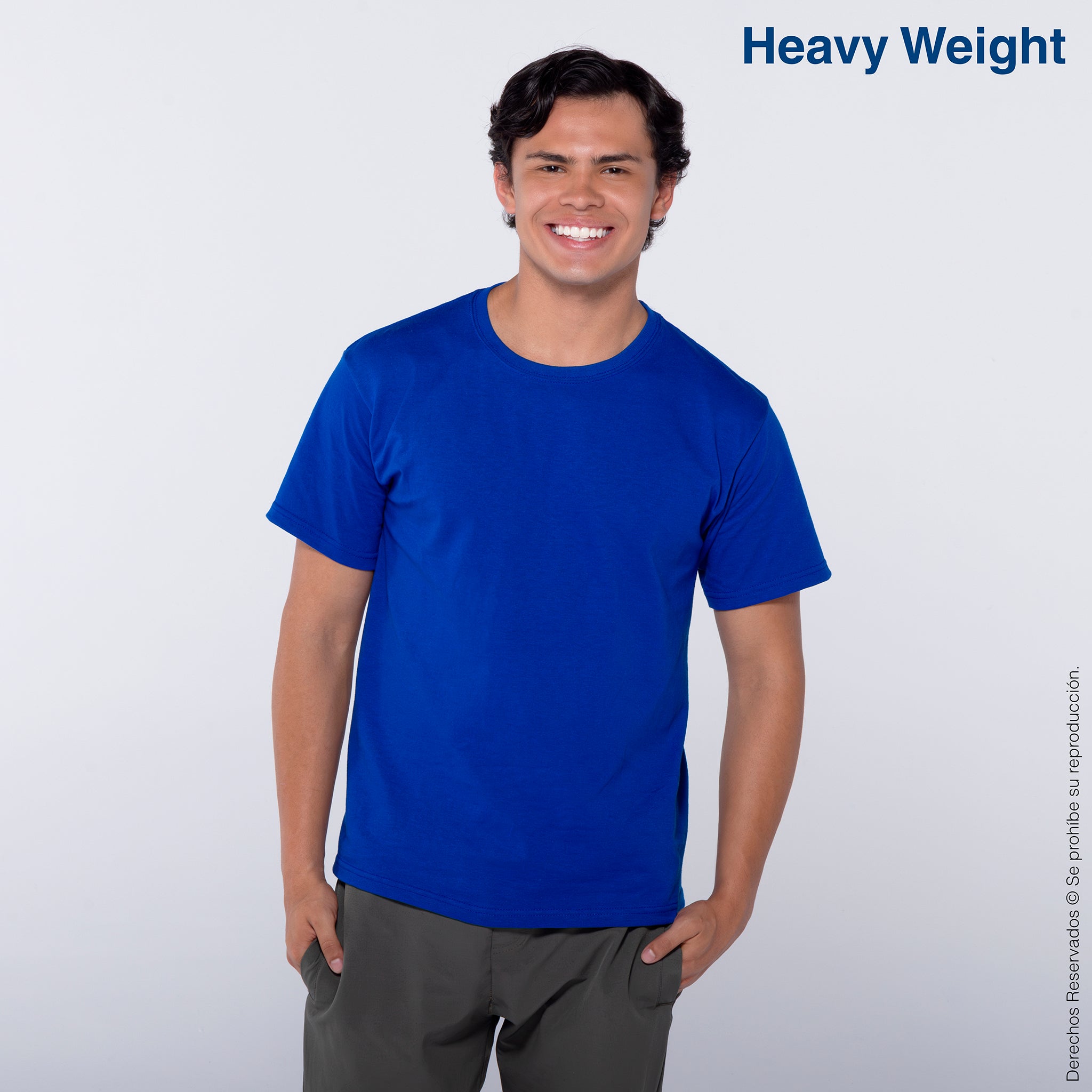 Playera Peso Completo Cuello Redondo Manga Corta Unisex para Joven · 100% Algodón · Color Royal