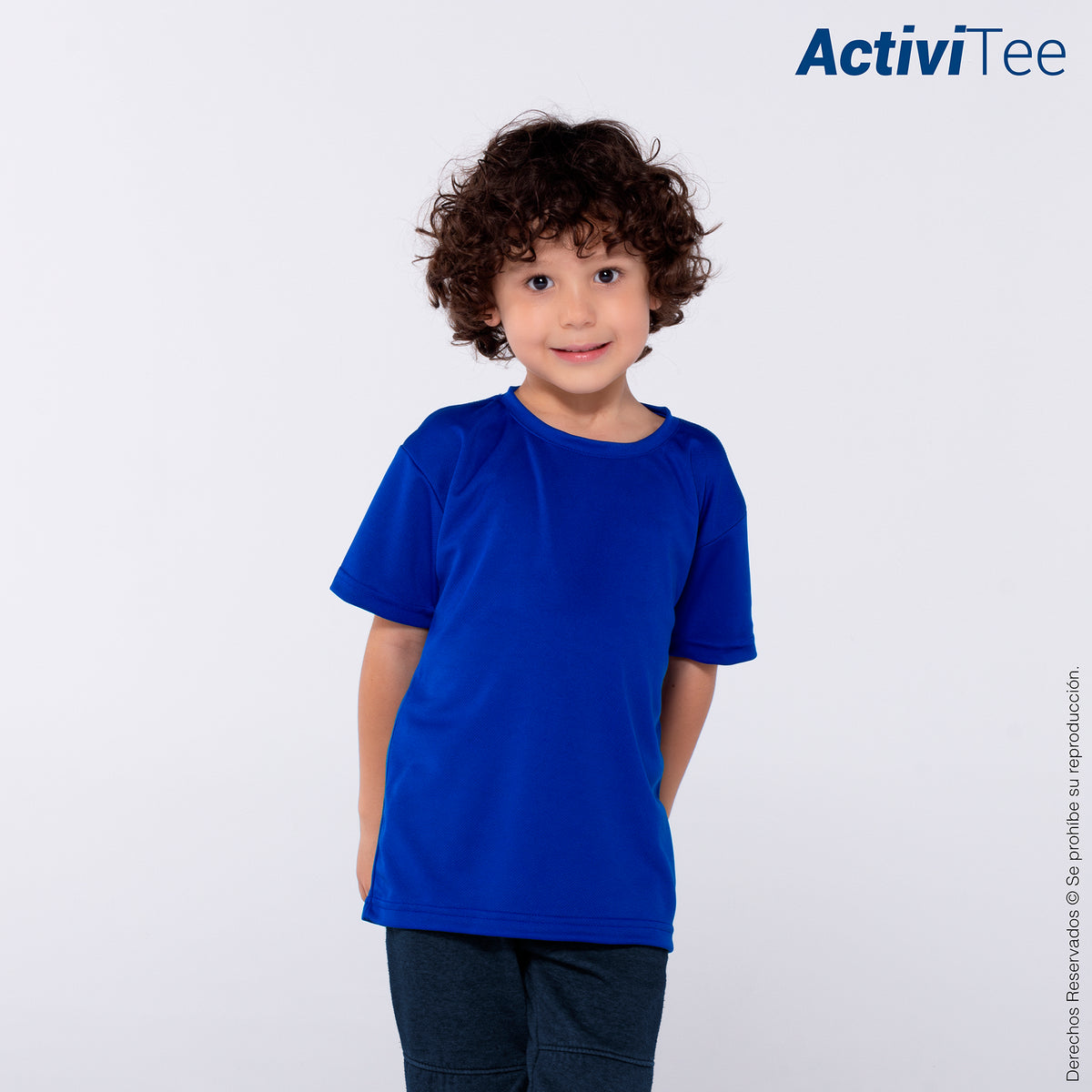 Kids’ Crew Neck Short Sleeve T-Shirt · 100% Polyester · Royal – Yazbek®